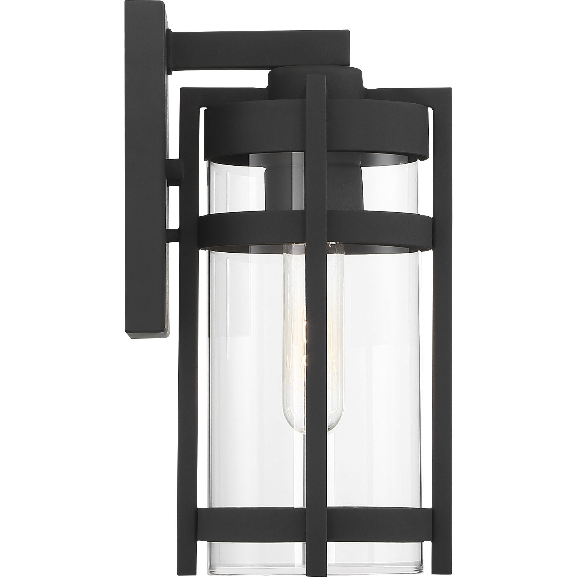 Tofino 1 Light 11 inch Textured Black and Clear Seeded Outdoor Wall Lantern, Small