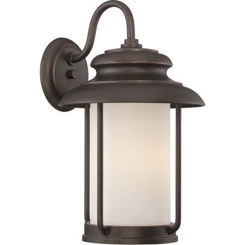 Bethany LED 17 inch Mahogany Bronze Outdoor Wall Light, back plate 5.25" diameter depth is 3/4" 