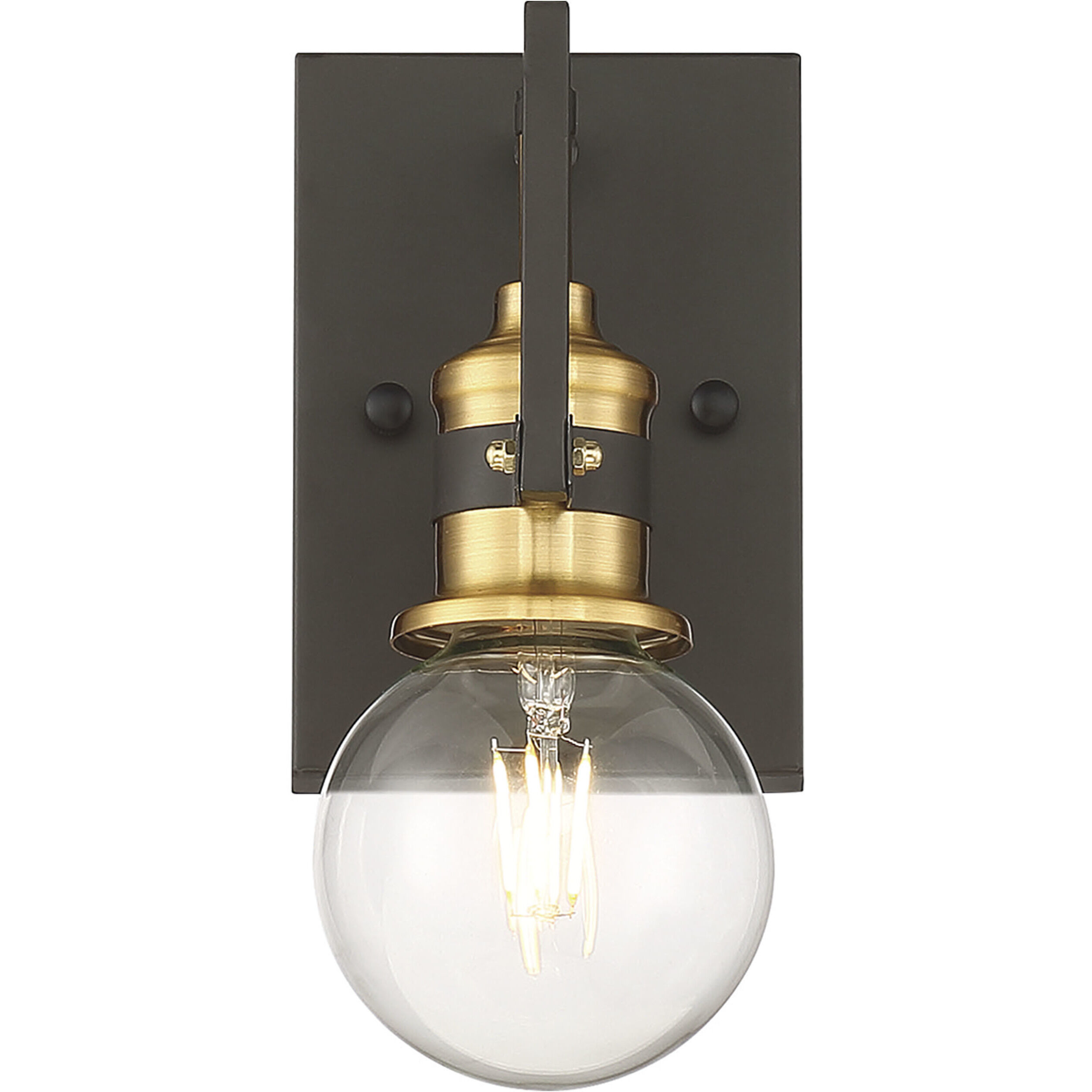 Intention 1 Light 5 inch Warm Brass and Black Vanity Light Wall Light
