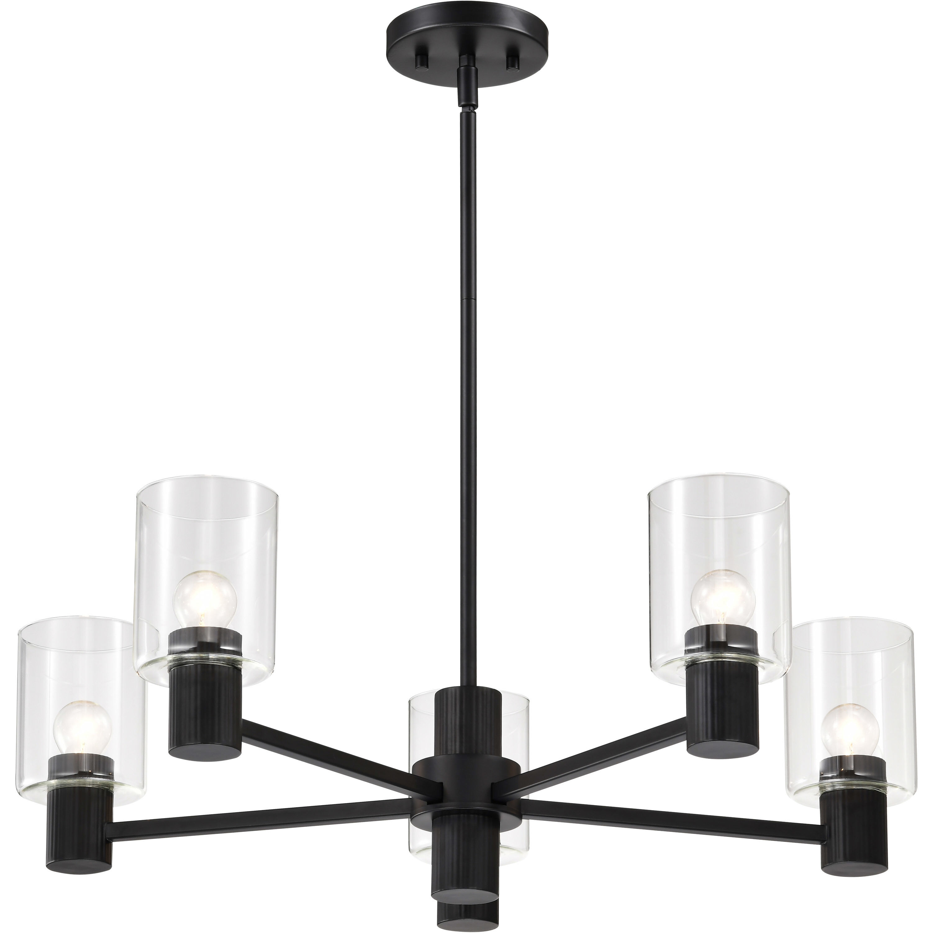 Clarksville 5 Light 28 inch Matte Black Chandelier Ceiling Light