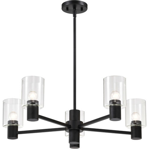 Clarksville 5 Light 28 inch Matte Black Chandelier Ceiling Light