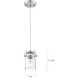 Antebellum 1 Light 5 inch Brushed Nickel and Clear Mini Pendant Ceiling Light
