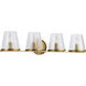Valentine 32 inch Vintage Brass Vanity Wall Light