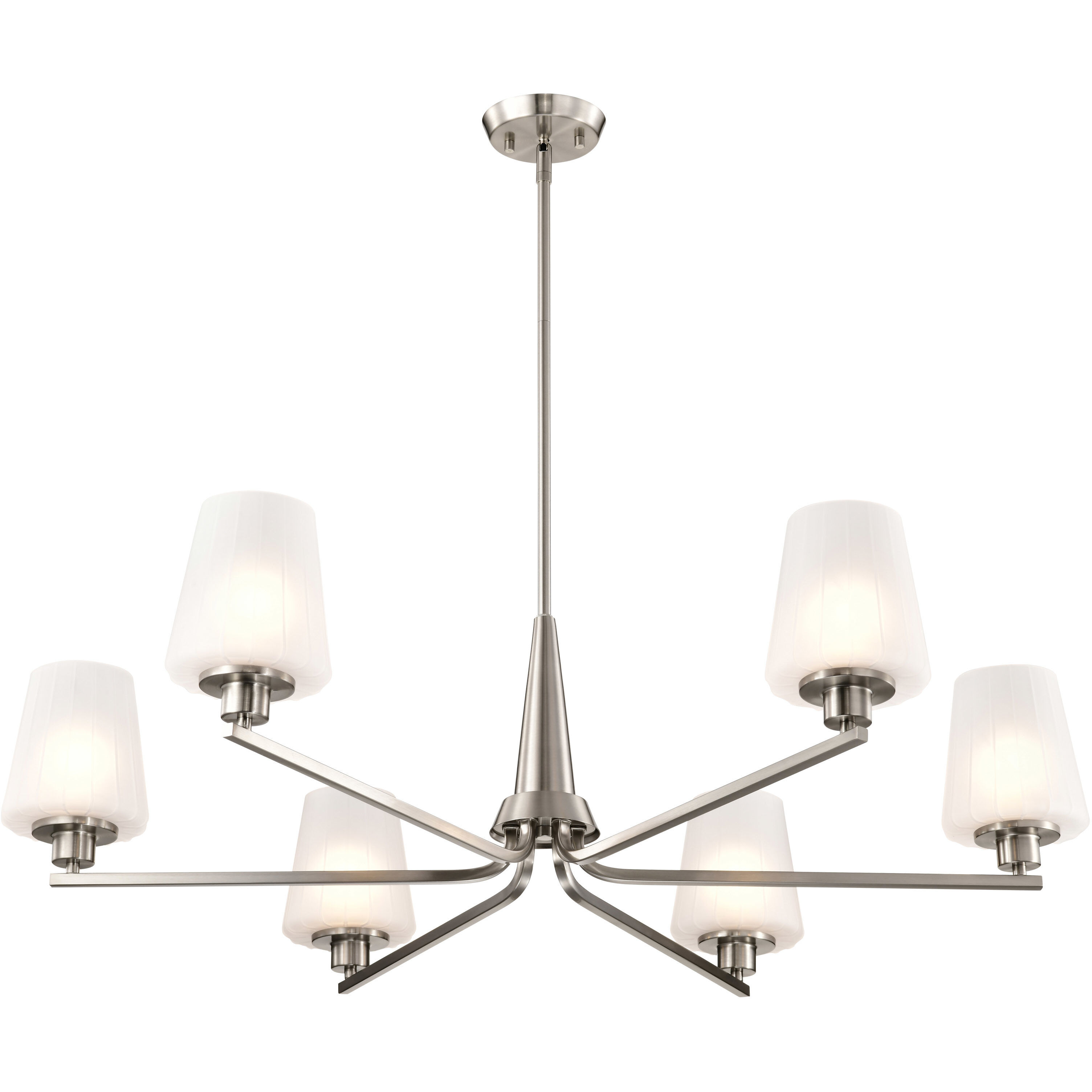 Lune 40 inch Brushed Nickel Chandelier Ceiling Light