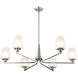 Lune 40 inch Brushed Nickel Chandelier Ceiling Light