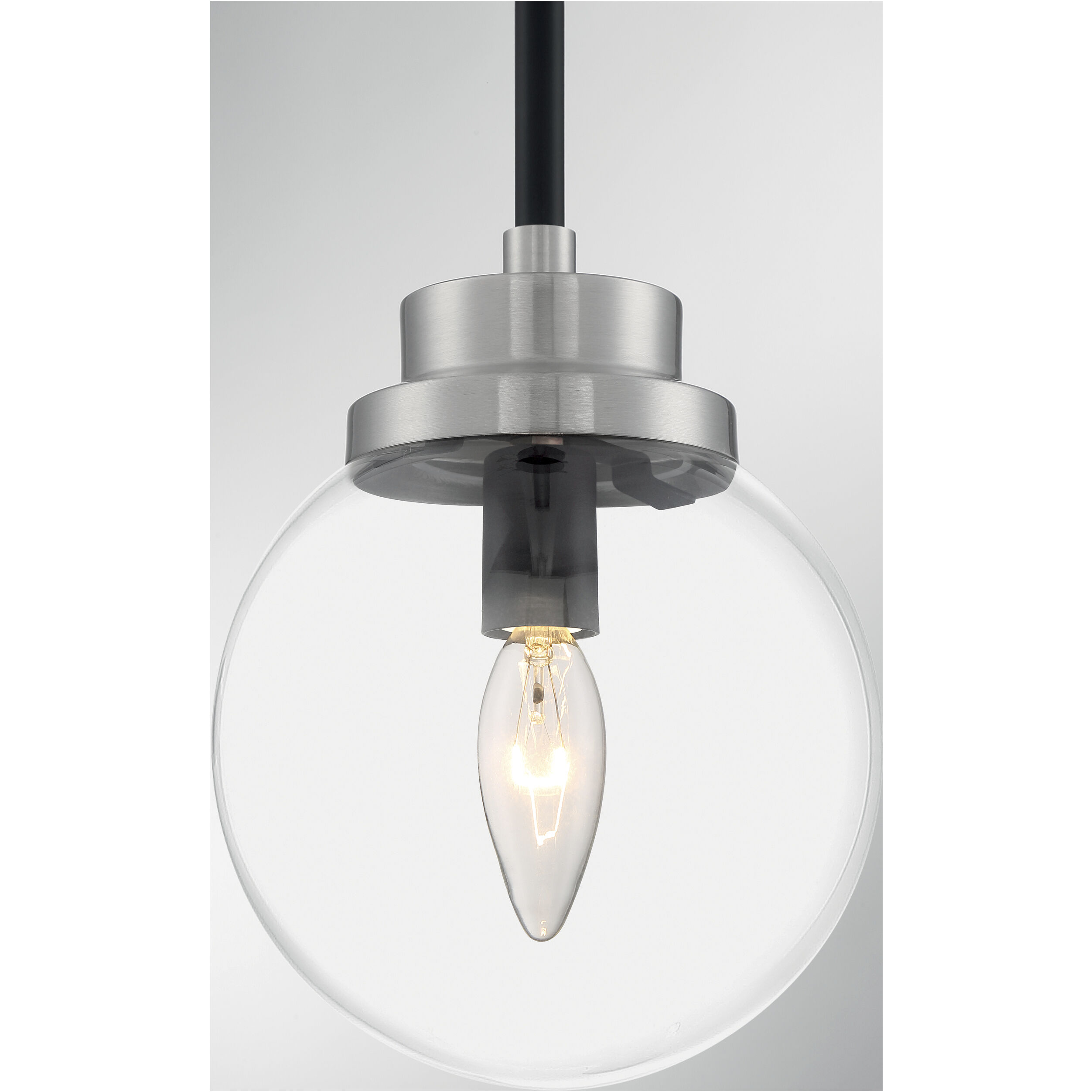 Axis 1 Light 7.75 inch Matte Black and Brushed Nickel Accents Pendant Ceiling Light