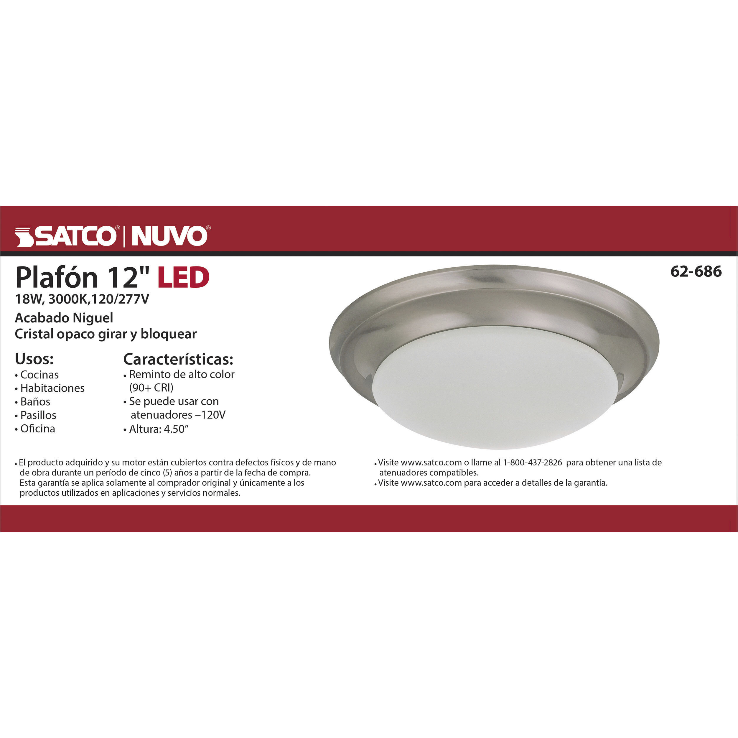 Brentwood LED 11.75 inch Brushed Nickel Flush Mount Ceiling Light