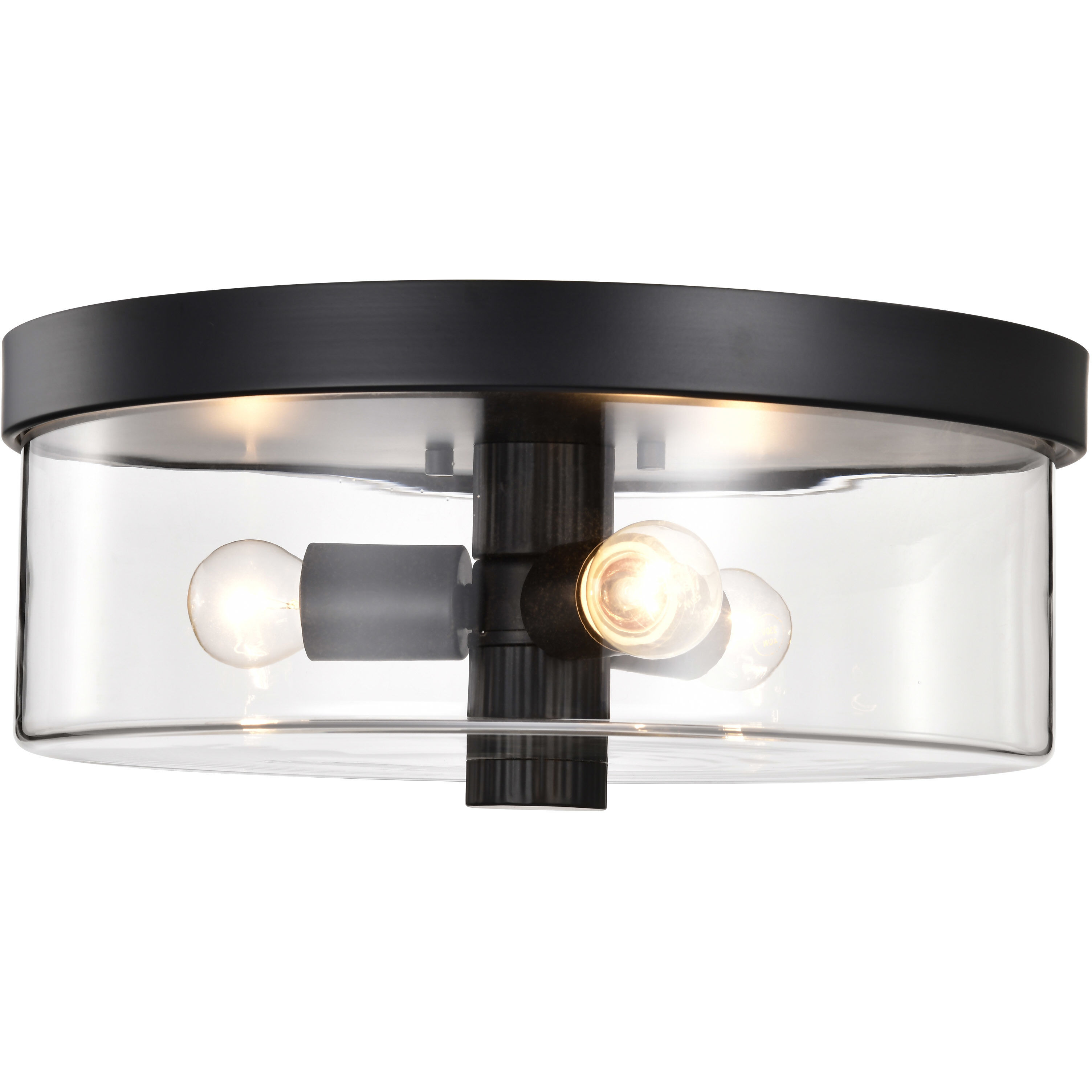 Clarksville 15 inch Matte Black Flush Mount Ceiling Light