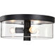 Clarksville 15 inch Matte Black Flush Mount Ceiling Light