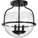 Amado 3 Light 14 inch Matte Black Semi Flush Mount Ceiling Light