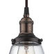Vintage 1 Light 6.5 inch Rustic Bronze Pendant Ceiling Light