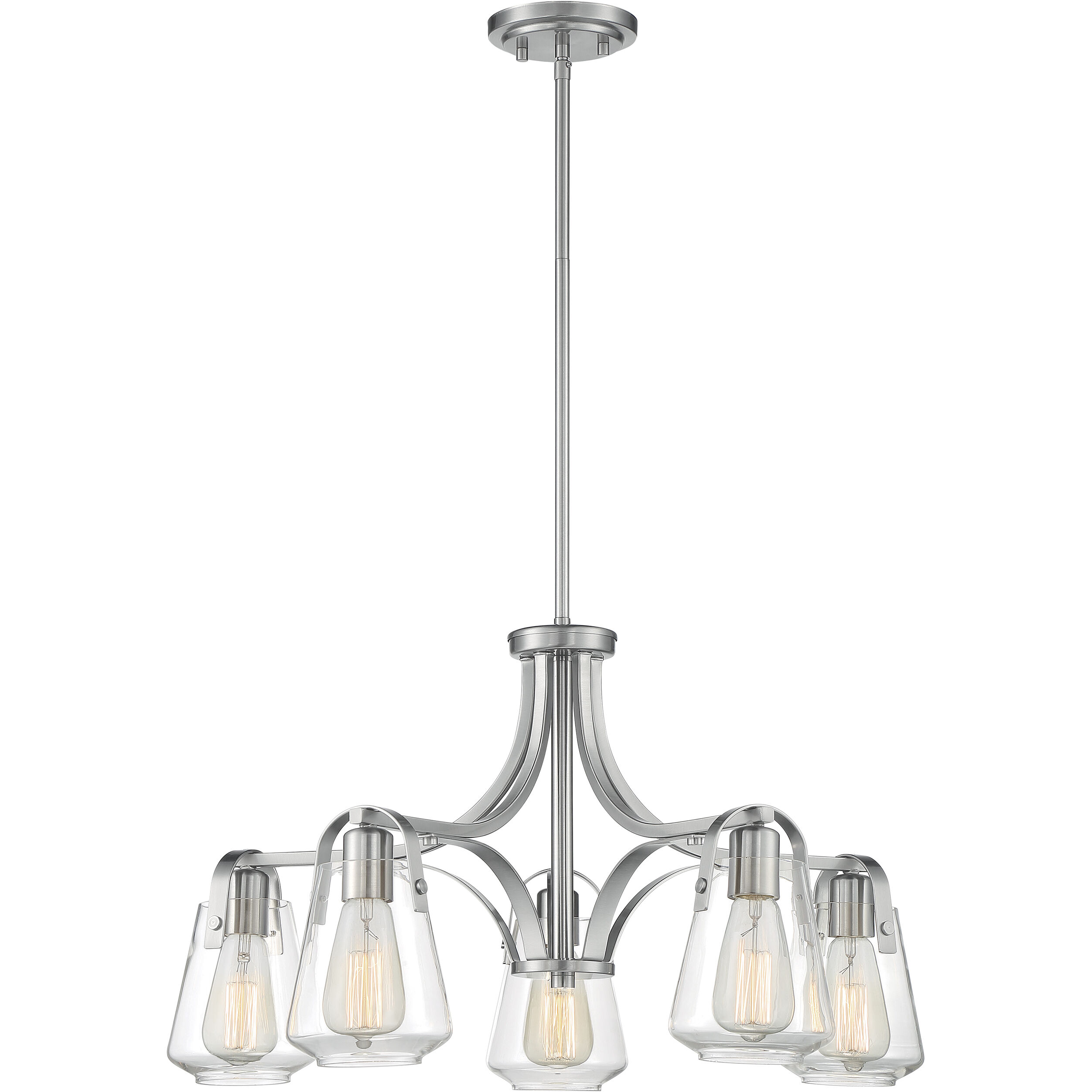 Skybridge 5 Light 27 inch Brushed Nickel Chandelier Ceiling Light