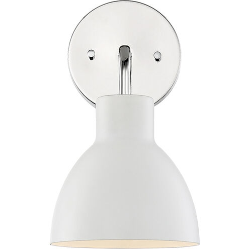 Sloan 1 Light 6 inch Polished Nickel and White Vanity Light Wall Light