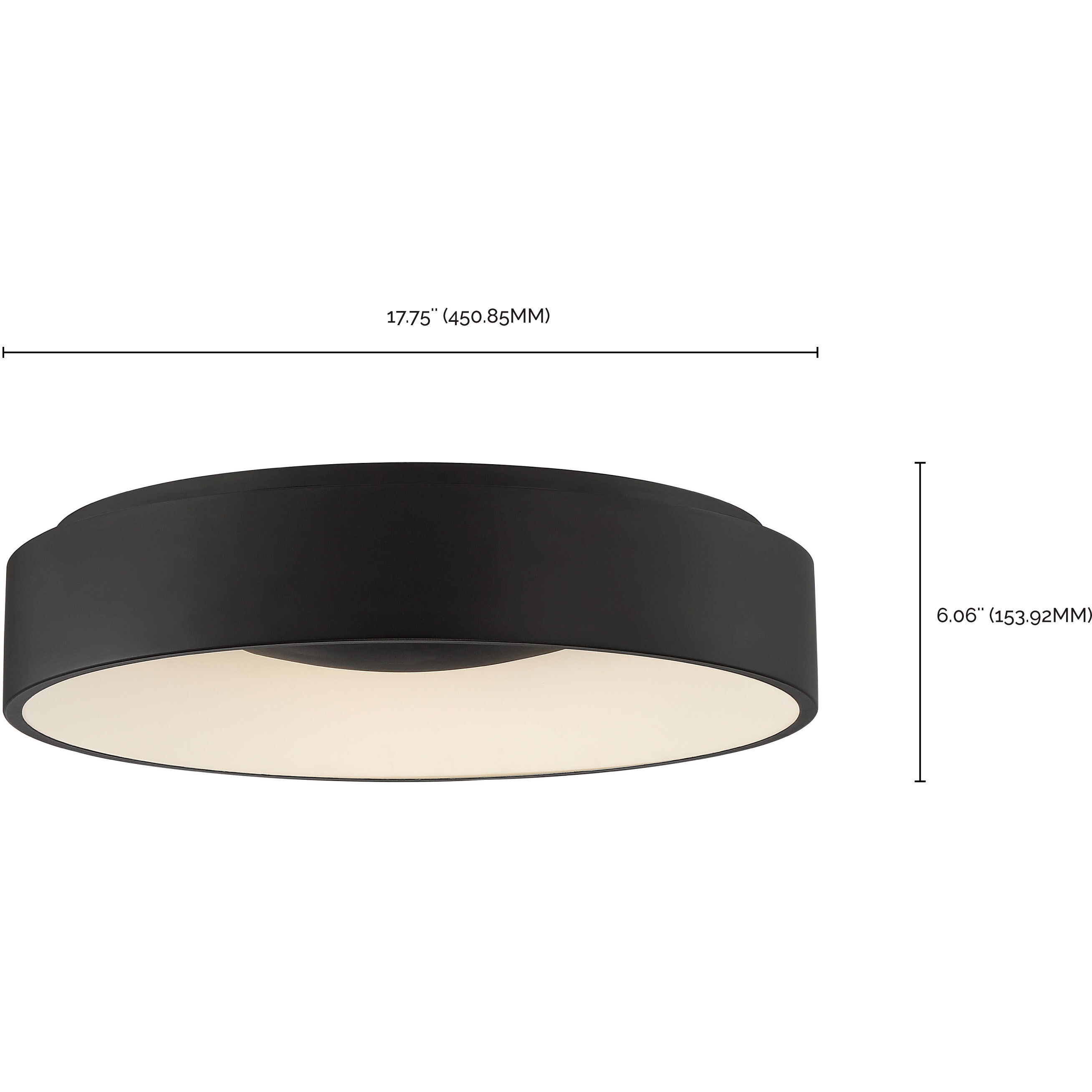 Orbit LED 18 inch Black Flush Mount Ceiling Light