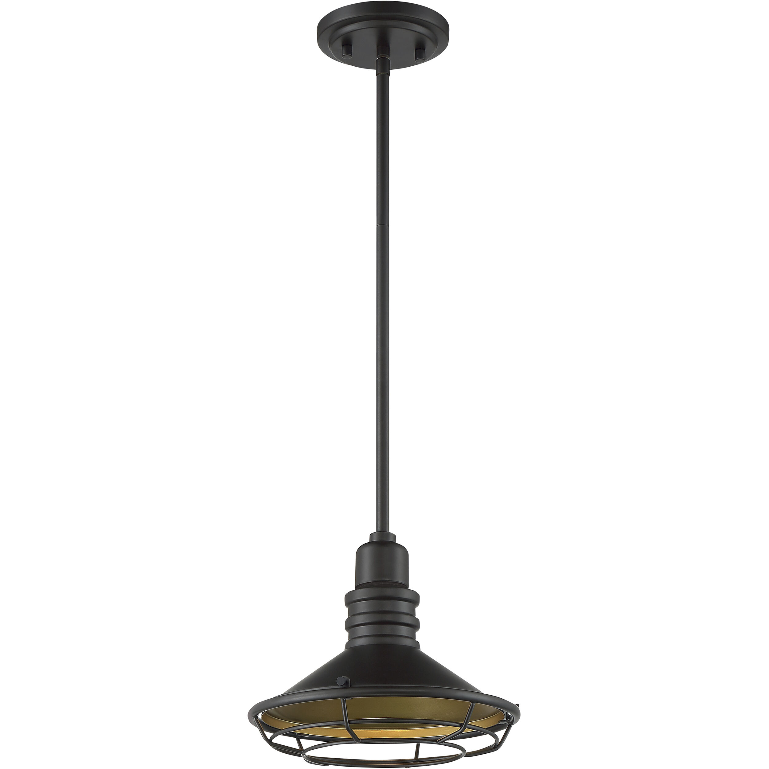 Blue Harbor 1 Light 9.75 inch Dark Bronze and Gold Pendant Ceiling Light