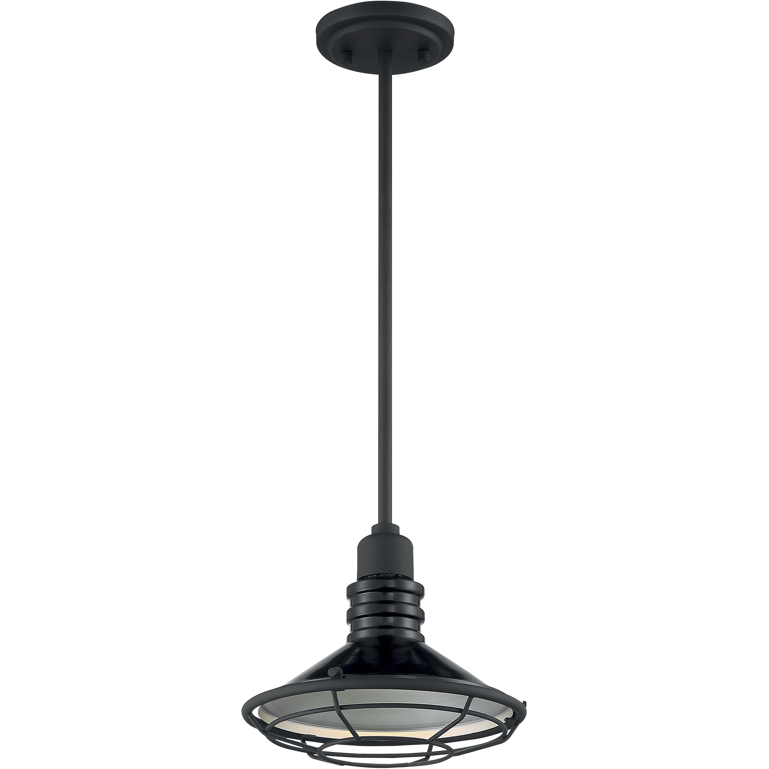 Blue Harbor 1 Light 9.75 inch Gloss Black and Silver Pendant Ceiling Light