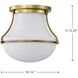 Valdora 1 Light 14 inch Natural Brass Flush Mount Ceiling Light