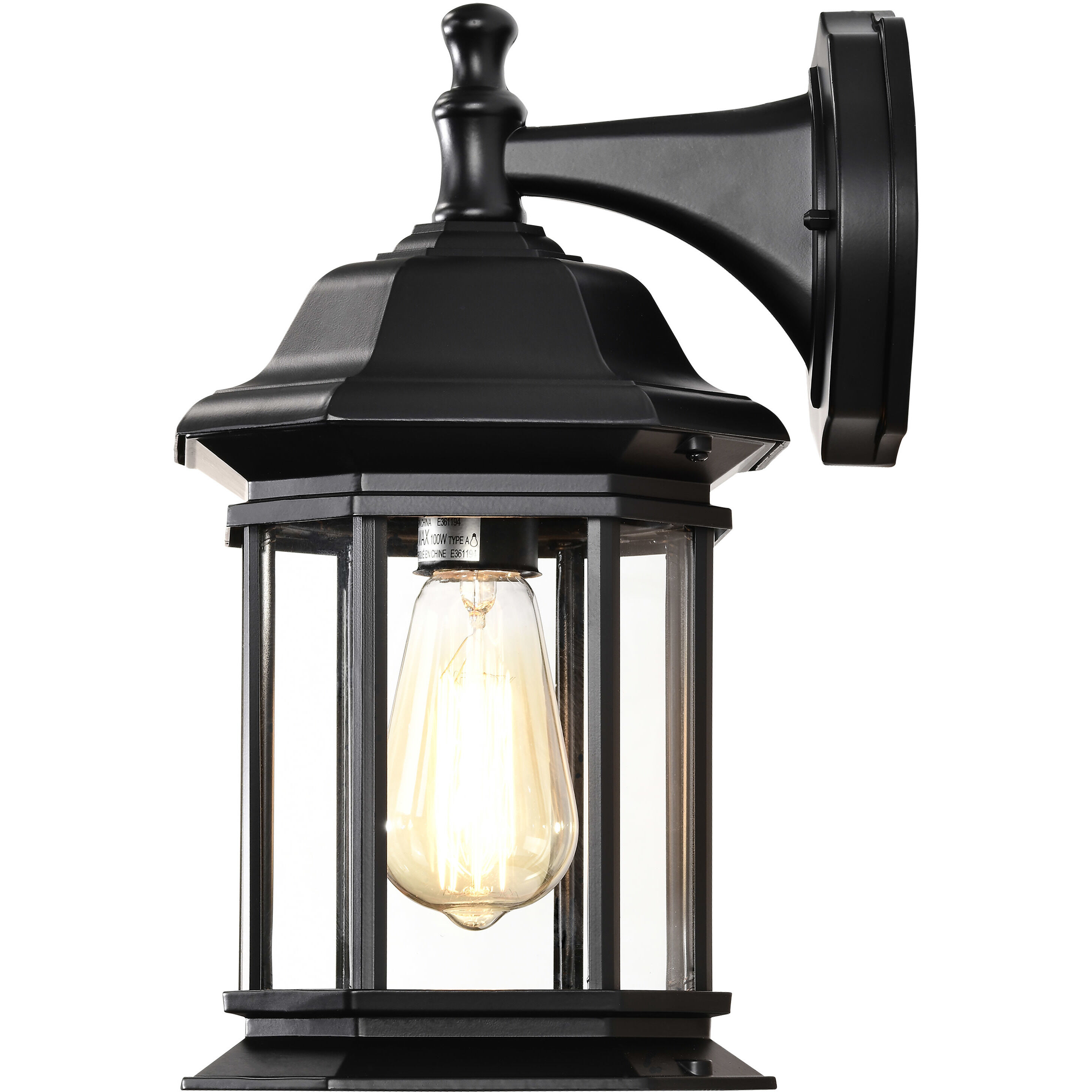 Hopkins 13 inch Matte Black Outdoor Wall Lantern, Large