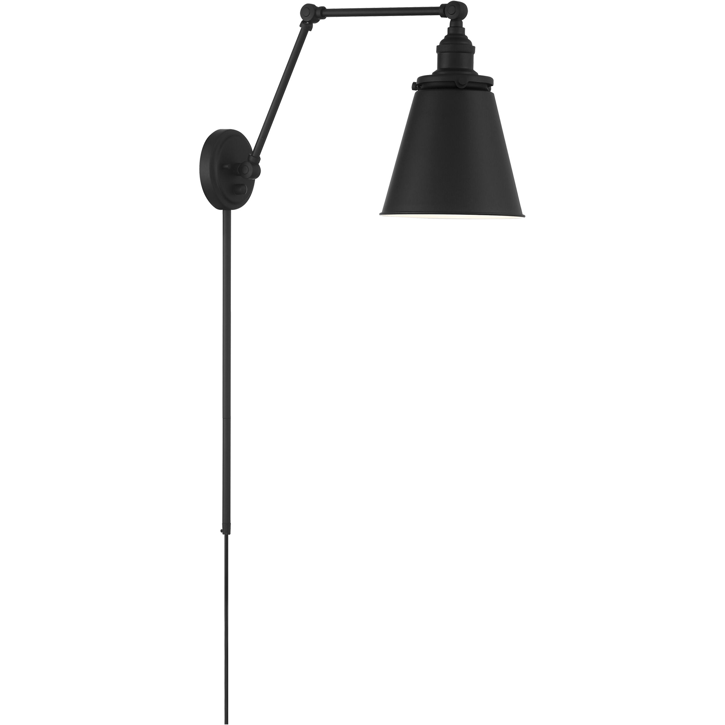 Bayard 25 inch 60.00 watt Matte Black Swing Arm Wall Wall Light