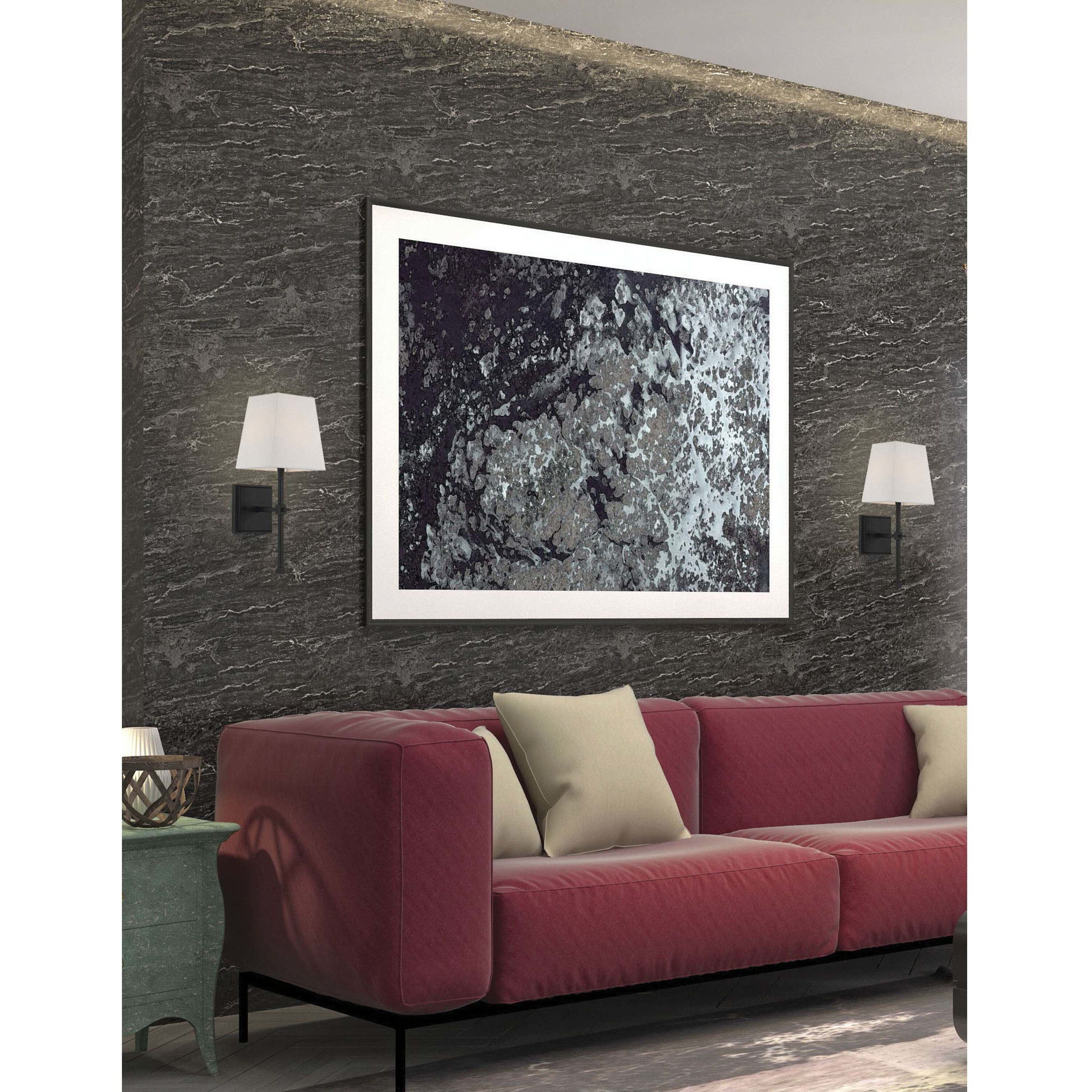 Highline 1 Light 6 inch Aged Bronze and White Fabric Vanity Light Wall Light