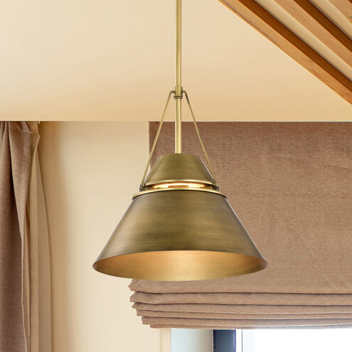 Adina 1 Light 10 inch Natural Brass Pendant Ceiling Light