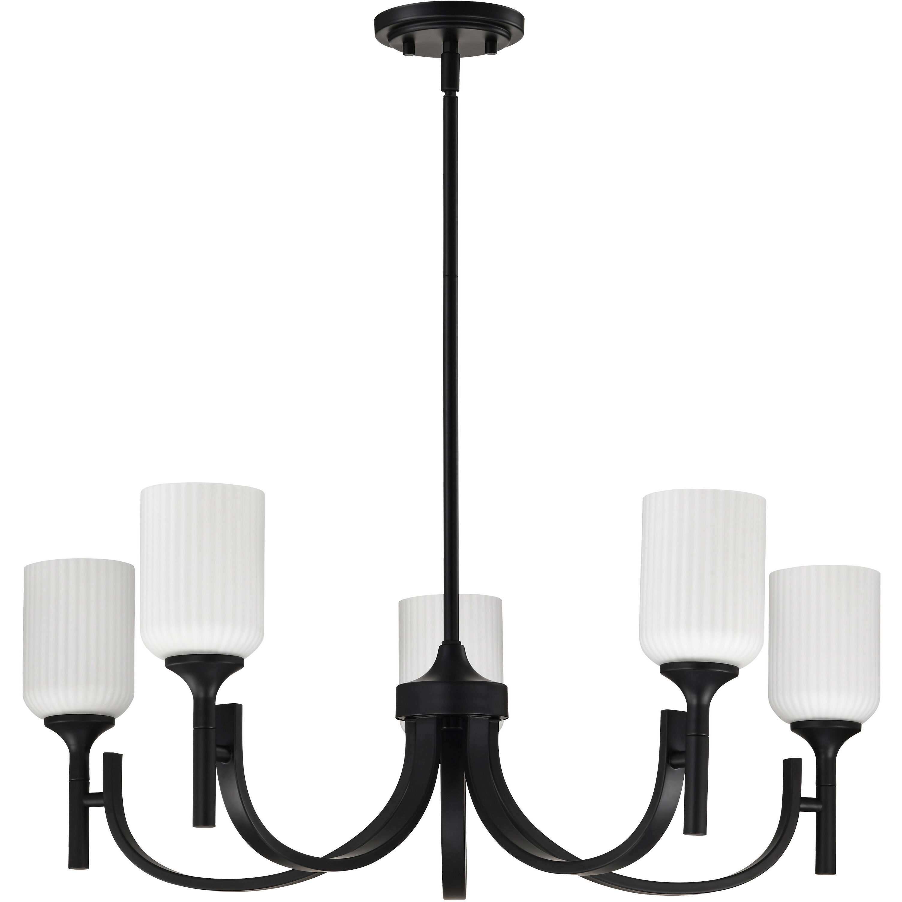 Solara 30 inch Matte Black Chandelier Ceiling Light