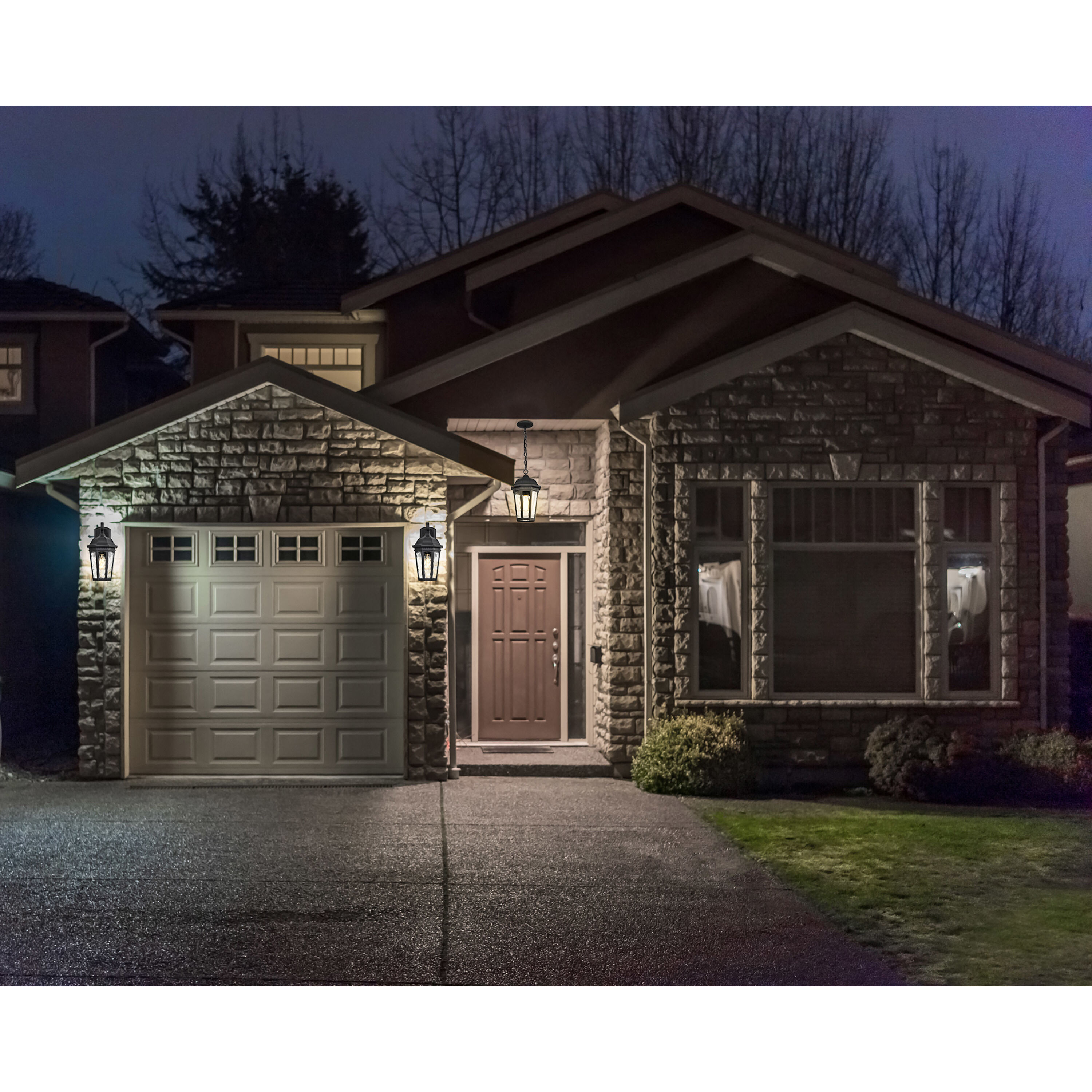 East River 12 inch Matte Black Outdoor Wall Lantern, Small