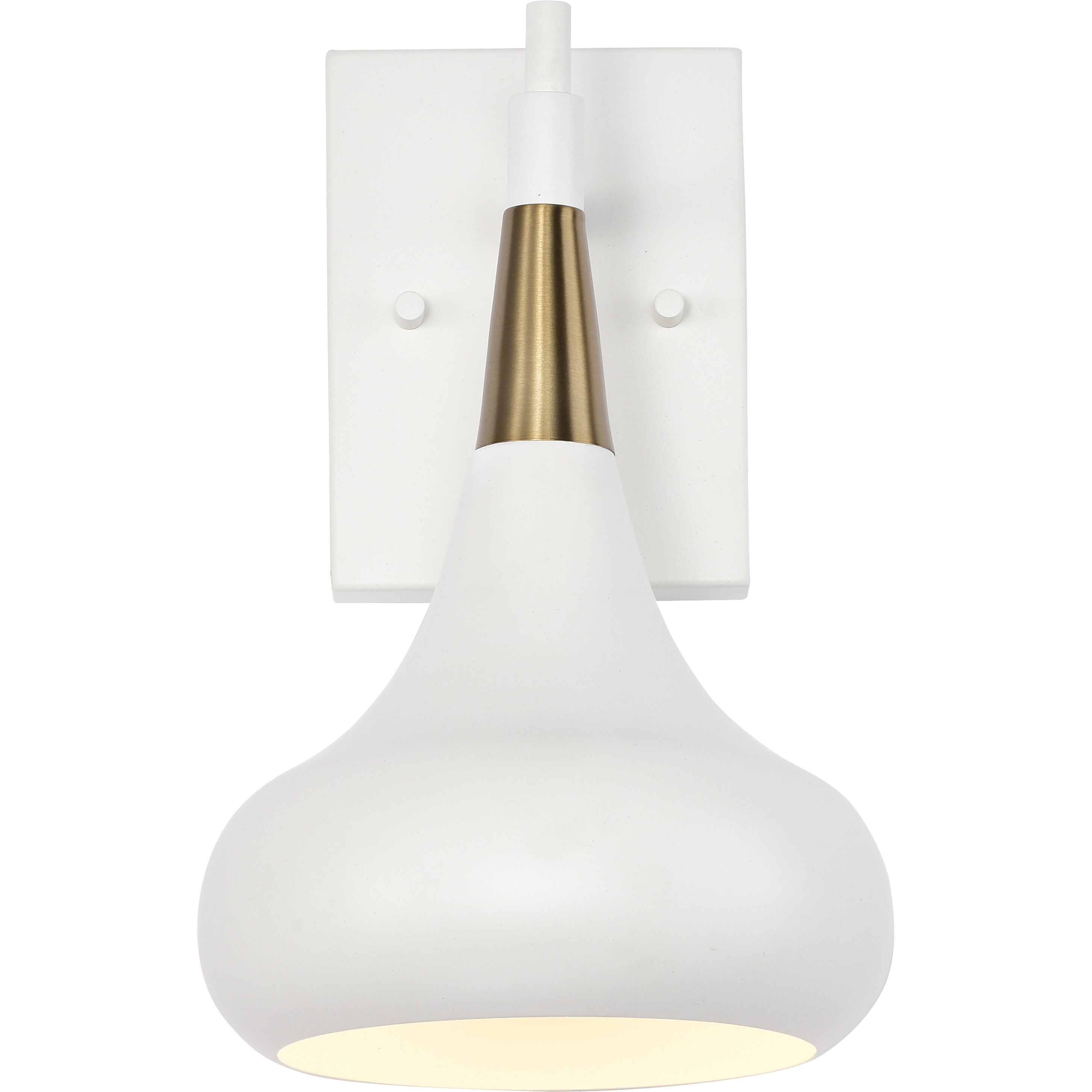 Phoenix 1 Light 7 inch Matte White/Burnished Brass Bathroom Vanity Lights Wall Light