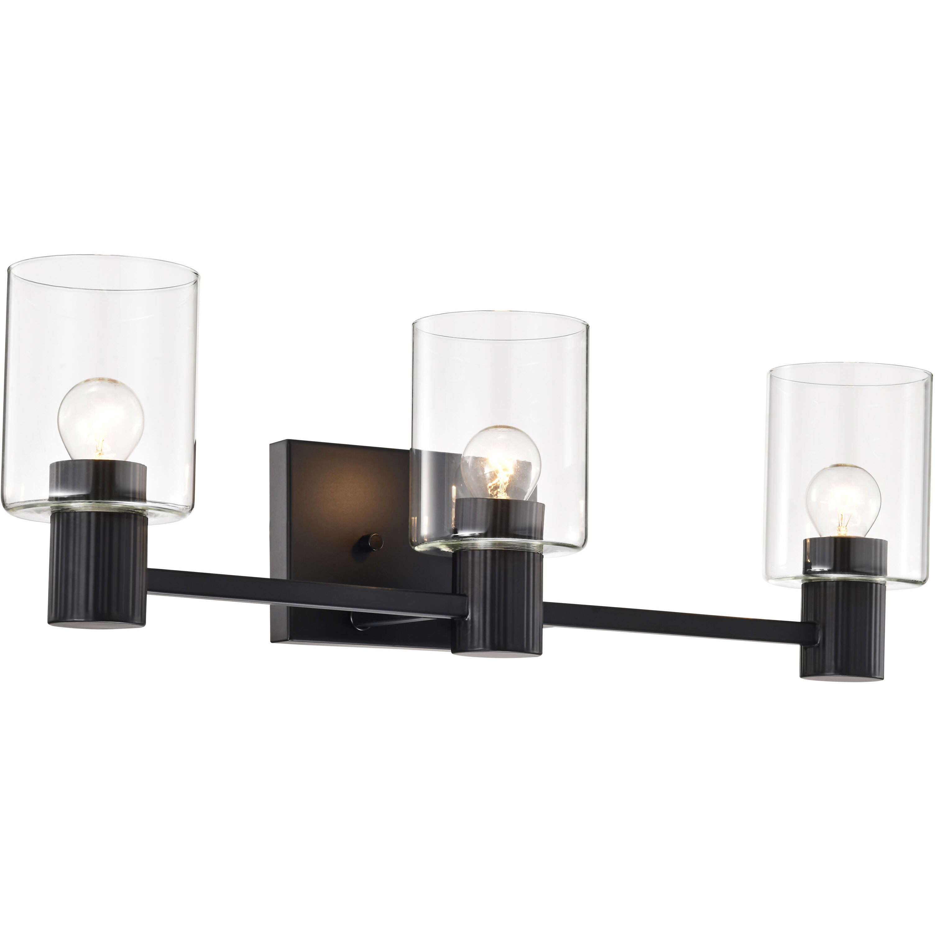 Clarksville 3 Light 24 inch Matte Black Vanity Light Wall Light