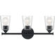 Bransel 3 Light 20 inch Matte Black Vanity Light Wall Light