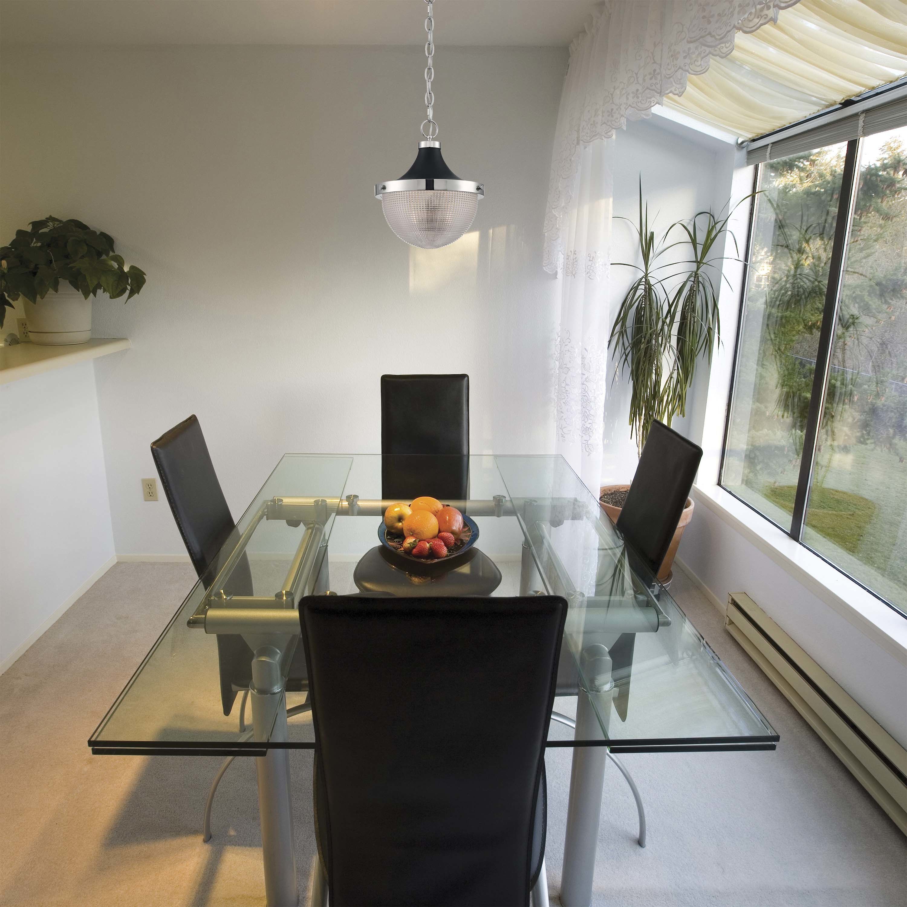 Faro 1 Light 13 inch Polished Nickel and Black Accents Pendant Ceiling Light