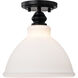 Russel 10 inch Matte Black Semi Flush Mount Ceiling Light