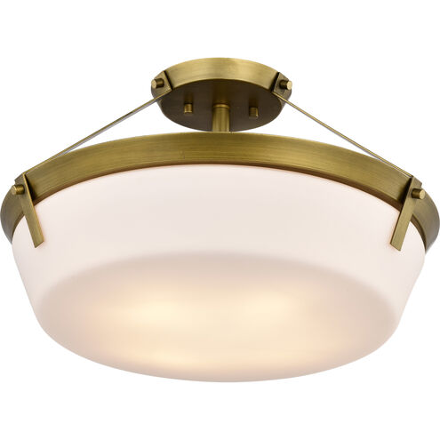 Rowen 4 Light 18.5 inch Natural Brass Semi Flush Mount Ceiling Light