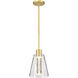 Aura LED 7.25 inch Brushed Brass Pendant Ceiling Light
