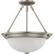 Brentwood 3 Light 15 inch Brushed Nickel Semi-Flush Ceiling Light