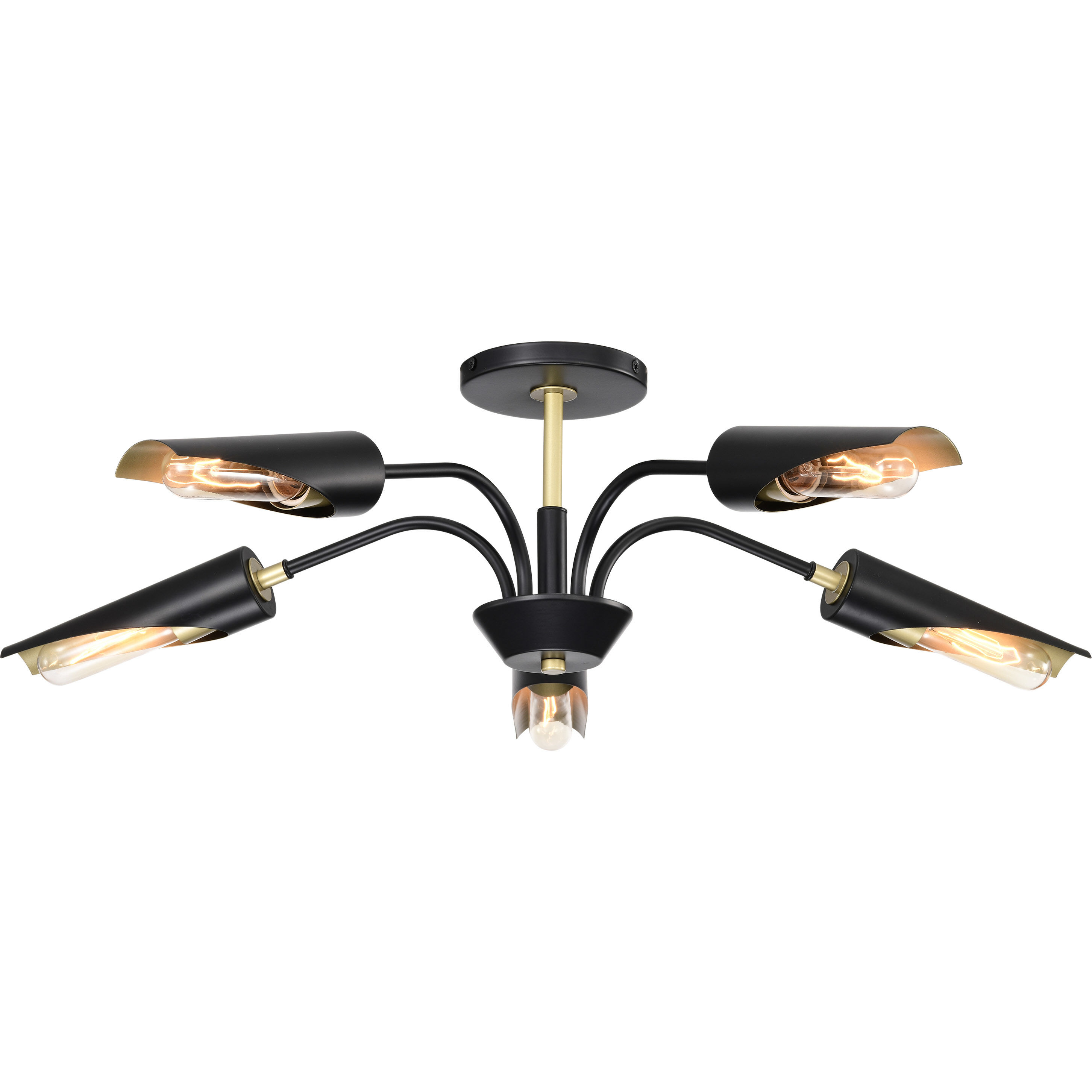 Marc 5 Light 28.5 inch Matte Black Chandelier Ceiling Light