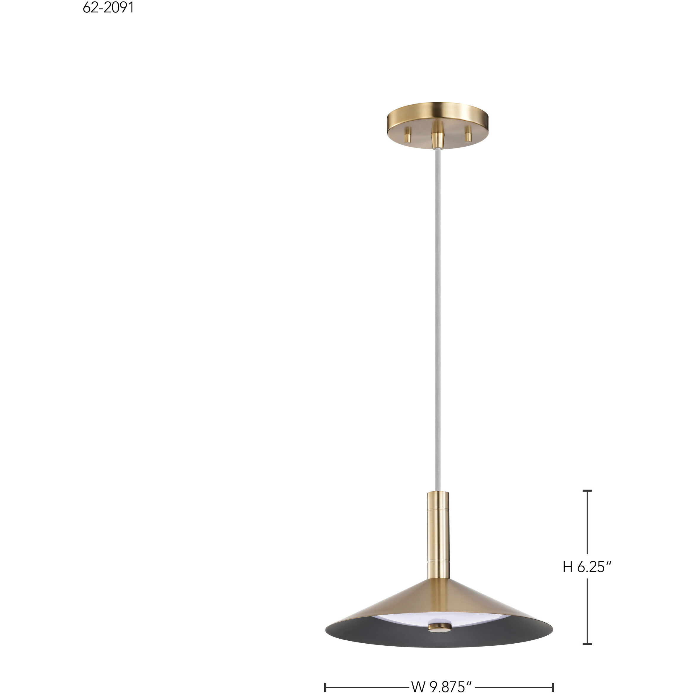Corrine LED 9.88 inch Burnished Brass Pendant Ceiling Light