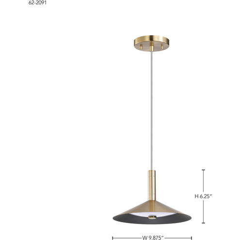 Corrine LED 9.88 inch Burnished Brass Pendant Ceiling Light