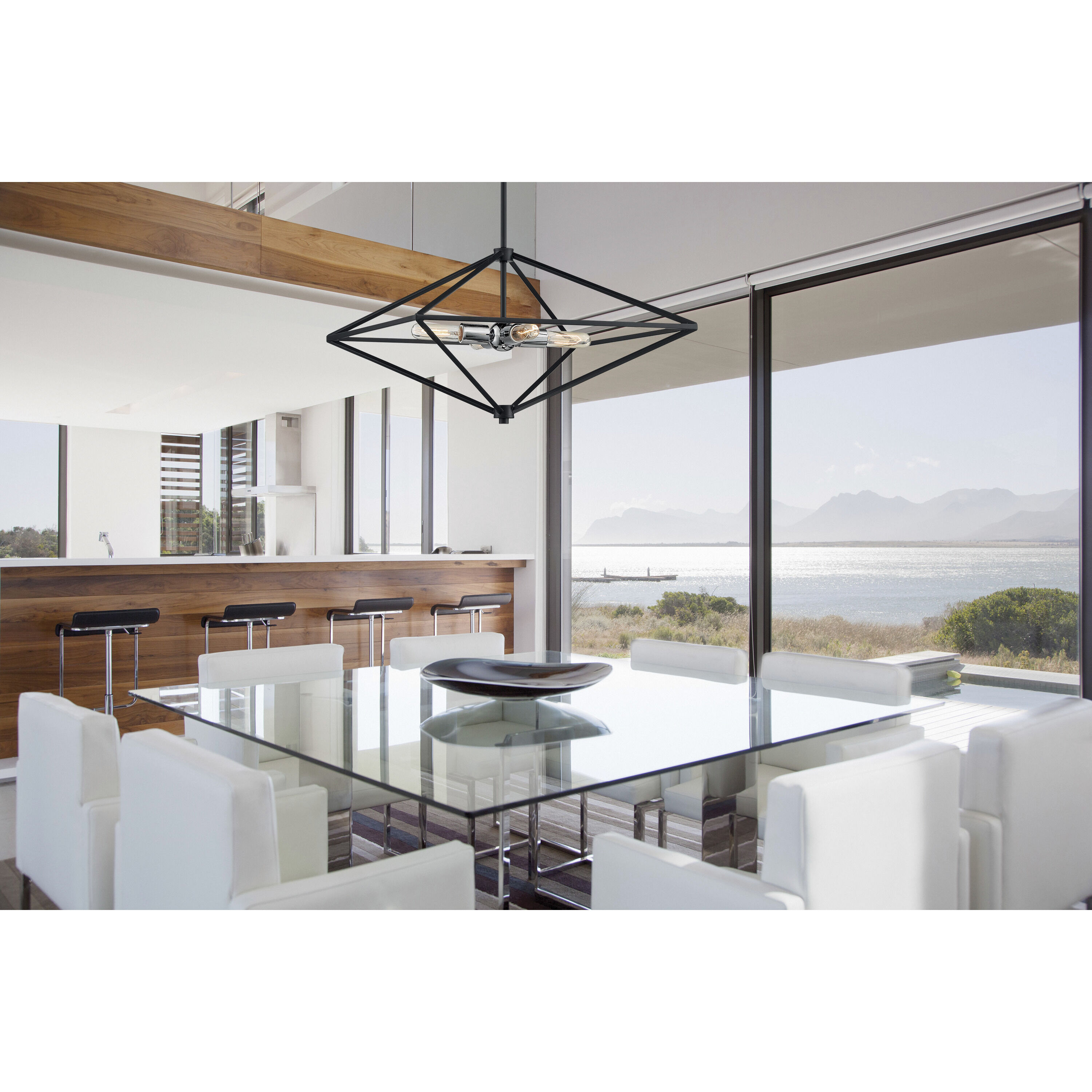 Legend 4 Light 22 inch Black and Polished Nickel Pendant Ceiling Light