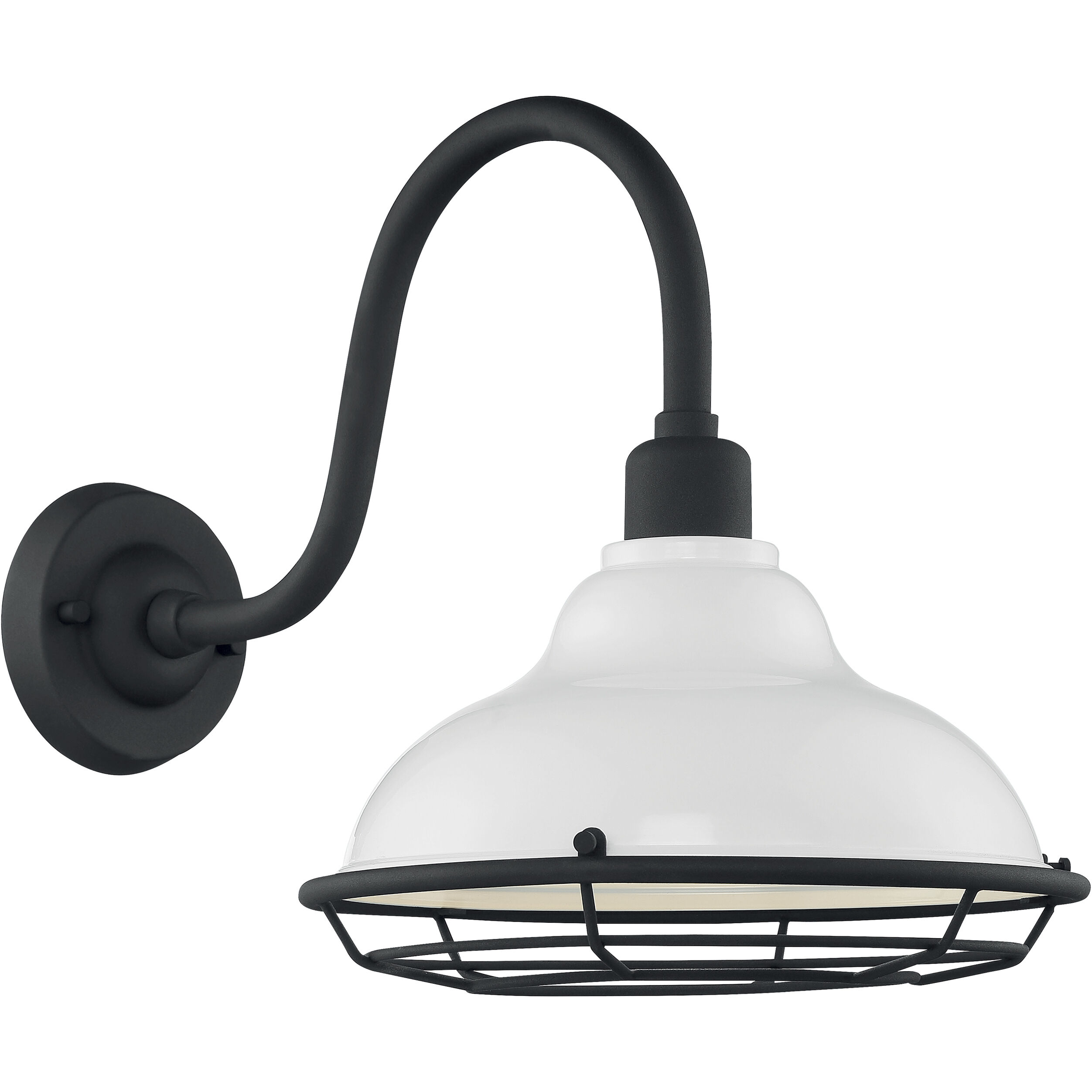 Newbridge 1 Light 14 inch Gloss White and Textured Black Outdoor Wall Fixture