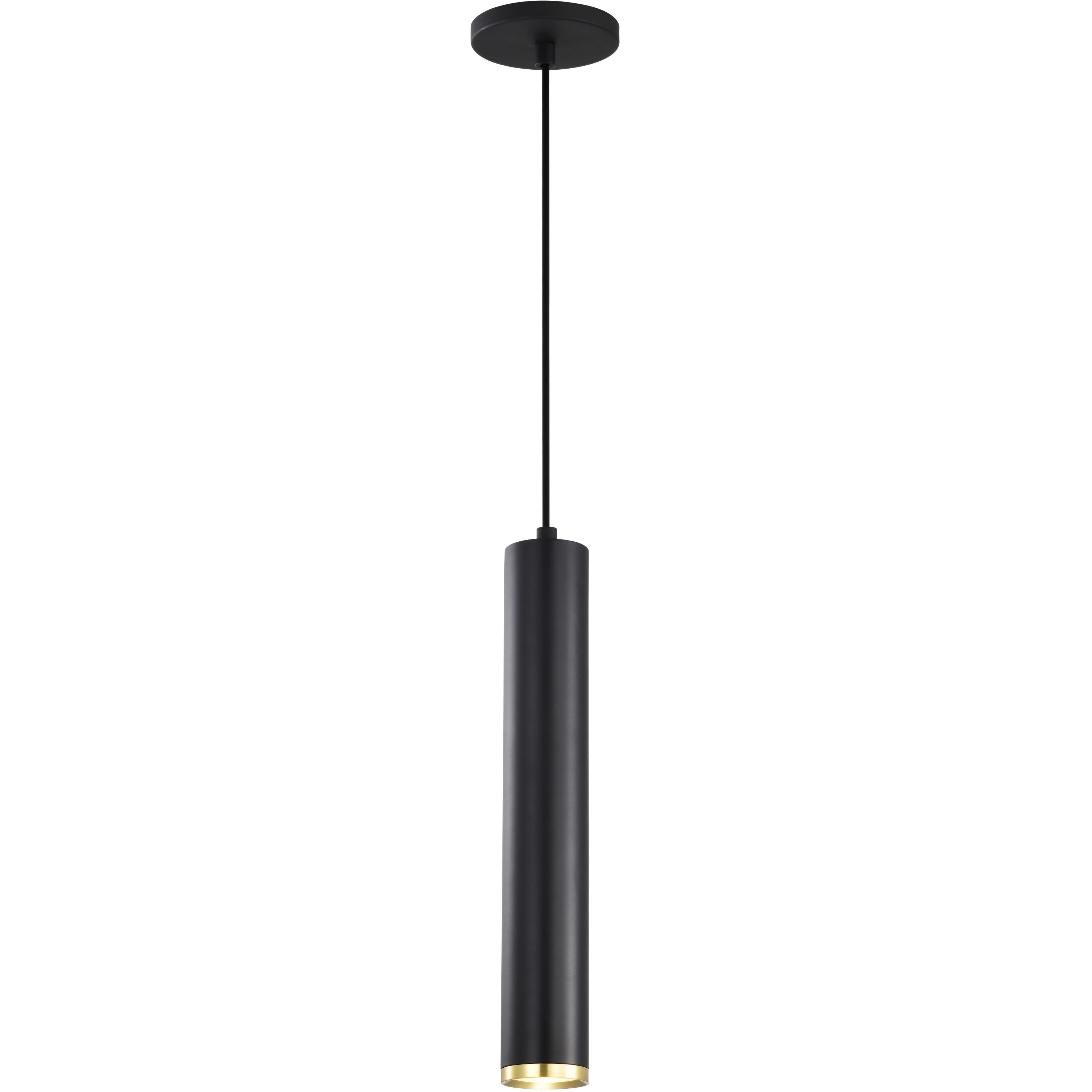 Century LED 2.56 inch Matte Black and Brushed Brass Pendant Ceiling Light