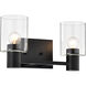 Clarksville 2 Light 14 inch Matte Black Vanity Light Wall Light