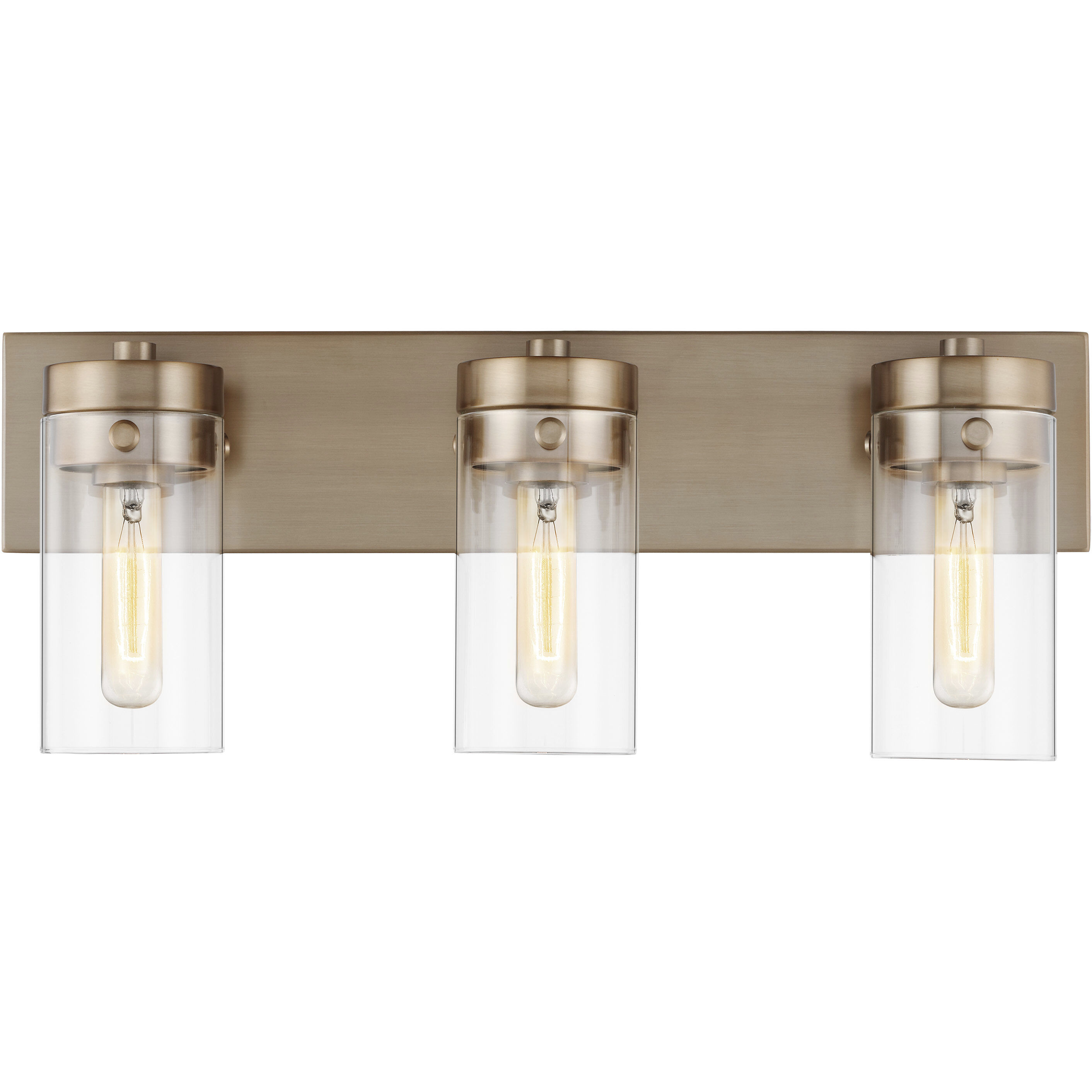 Intersection 3 Light 22 inch Burnished Brass Bathroom Vanity Lights Wall Light