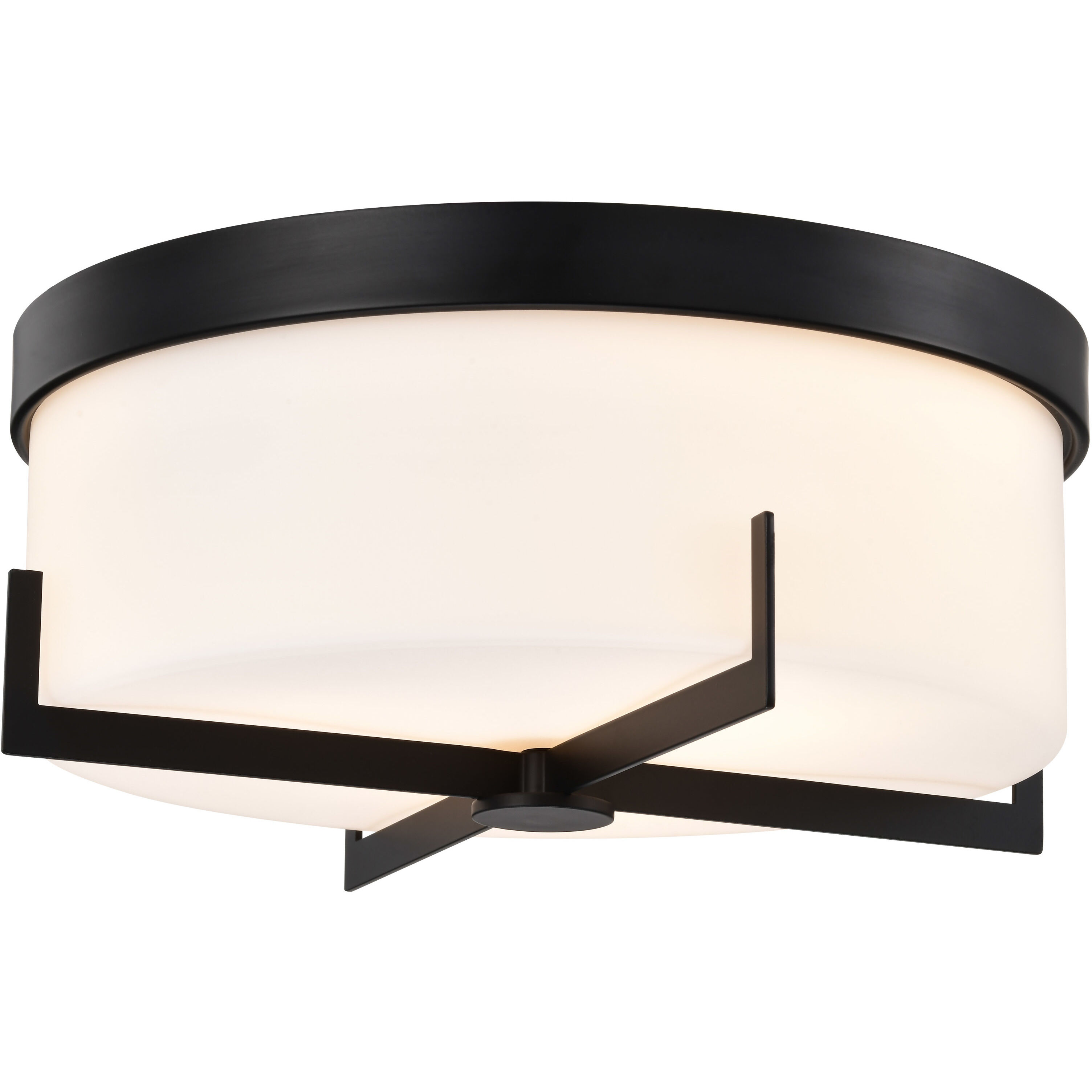 Roselle 14.38 inch Matte Black Flush Mount Ceiling Light