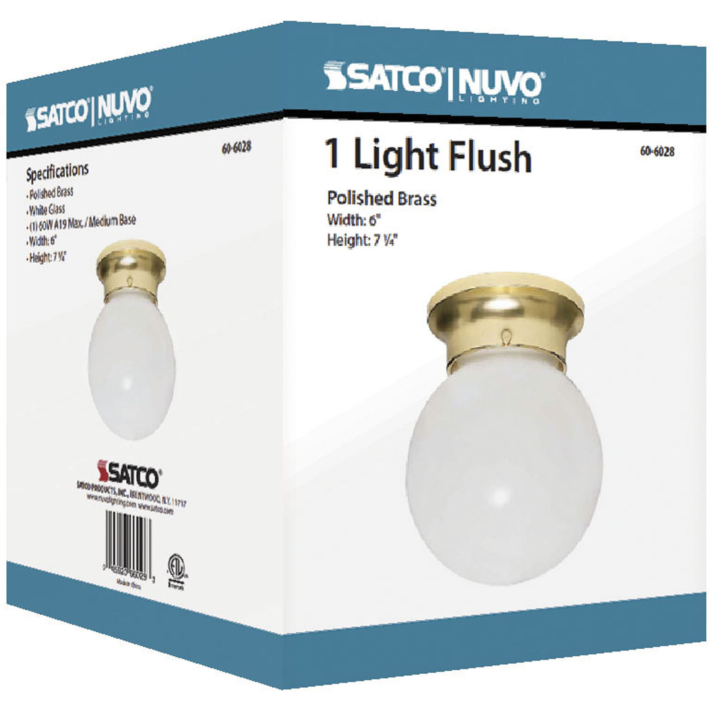 Brentwood 1 Light 6 inch Polished Brass Flush Mount Ceiling Light