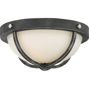 Sherwood 2 Light 15 inch Iron Black and Brushed Nickel Accents Flush Mount Ceiling Light