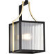 Holden 14.5 inch Black and Gold Outdoor Wall Light