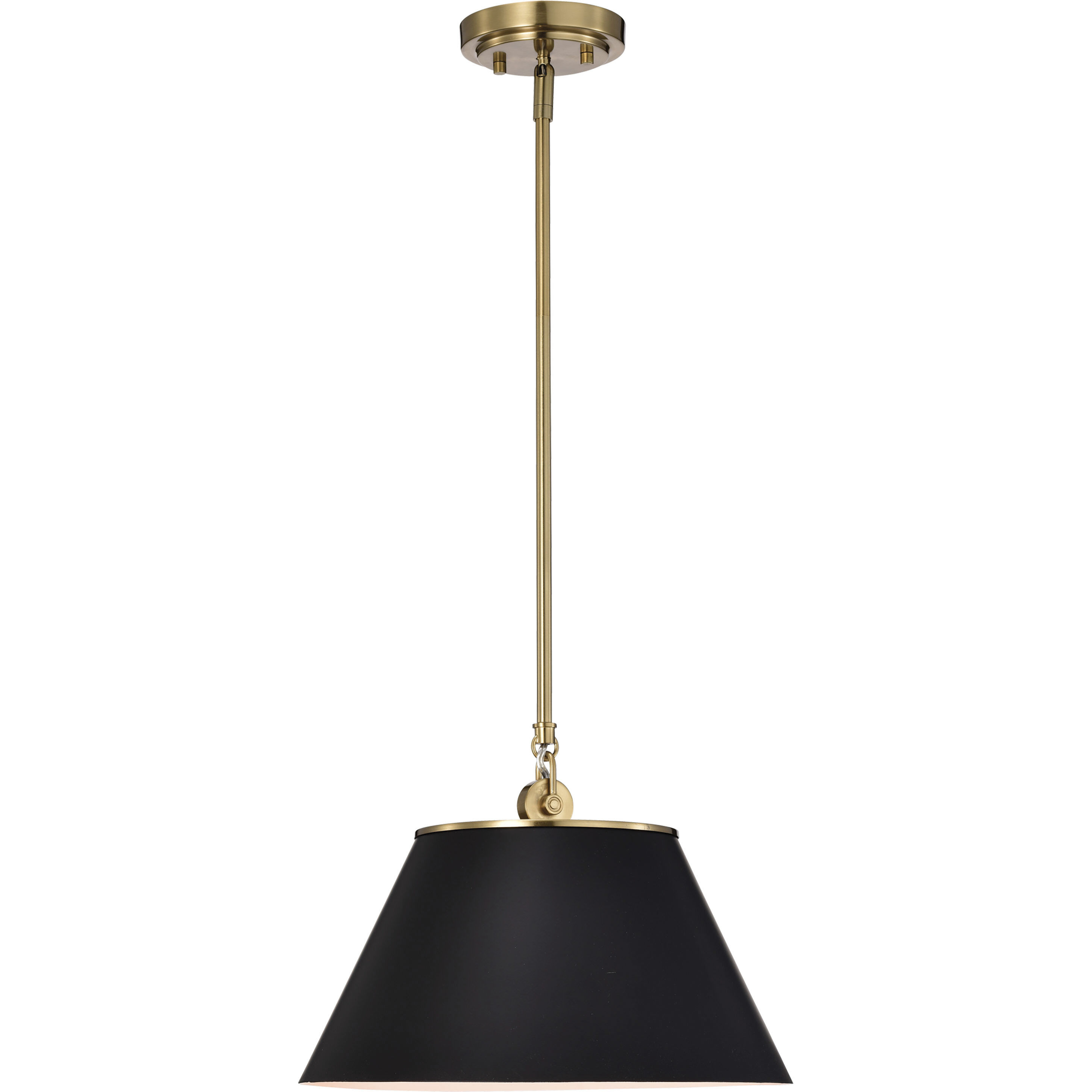 Dover 1 Light 13.75 inch Black/Vintage Brass Pendant Ceiling Light