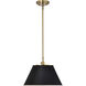 Dover 1 Light 14 inch Black/Vintage Brass Pendant Ceiling Light