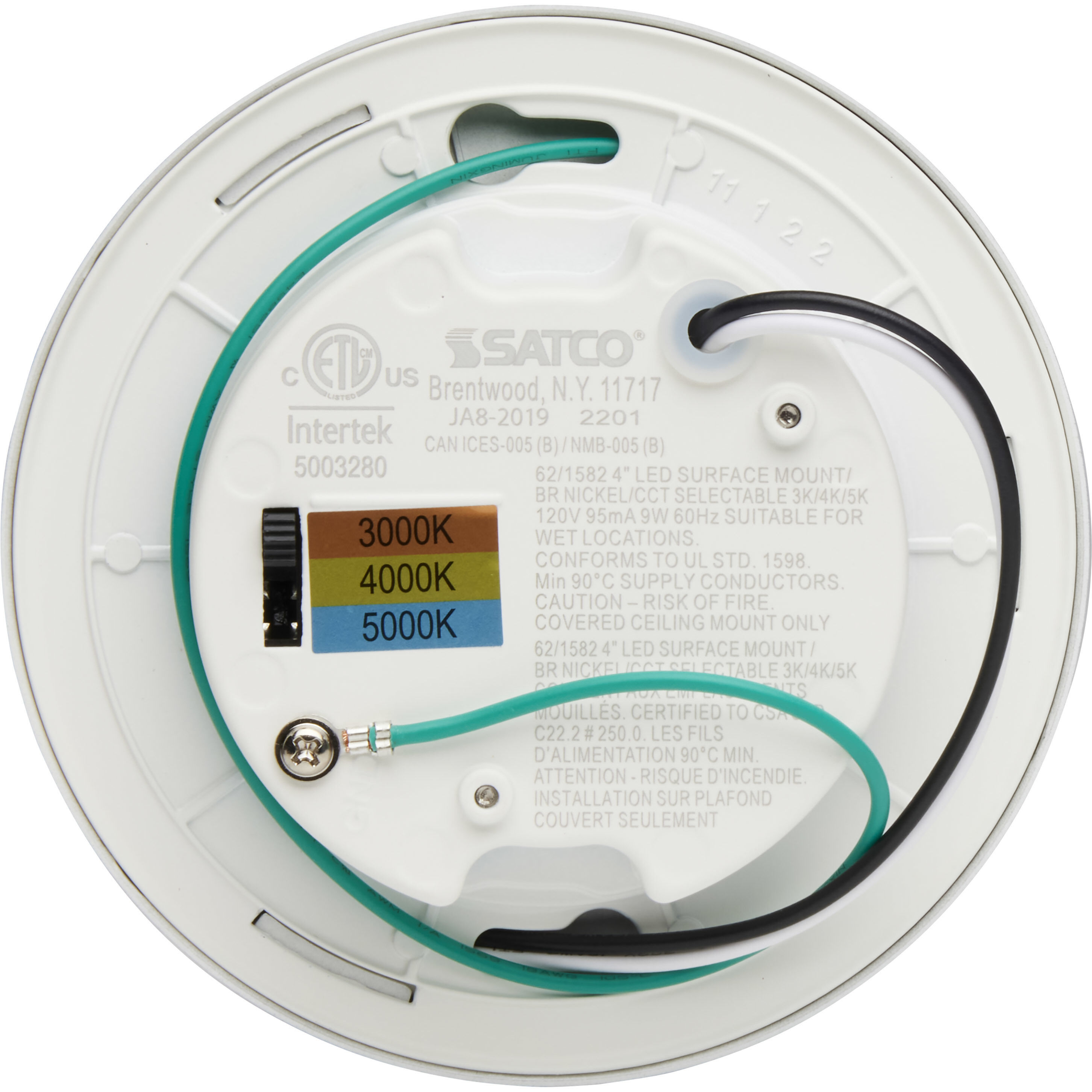 ColorQuick LED 5 inch Brushed Nickel Close-to-Ceiling Ceiling Light, Edge Lit